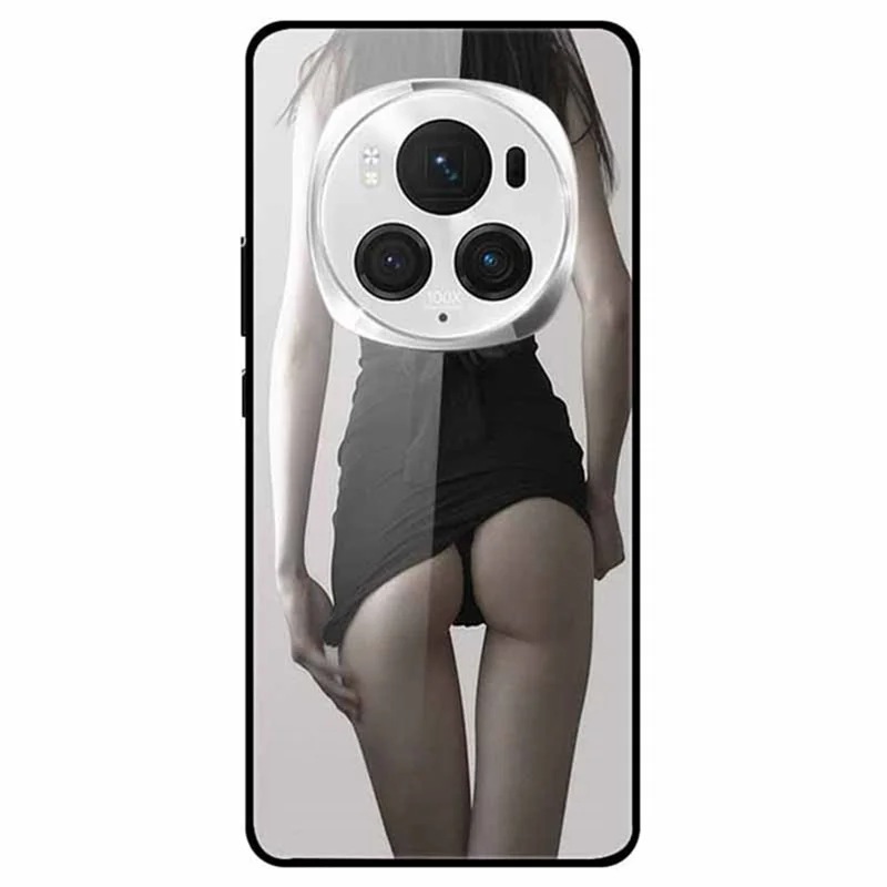 For Honor Magic6 Pro 5G Case Pattern Printing Tempered Glass Phone Cover - Background Girl