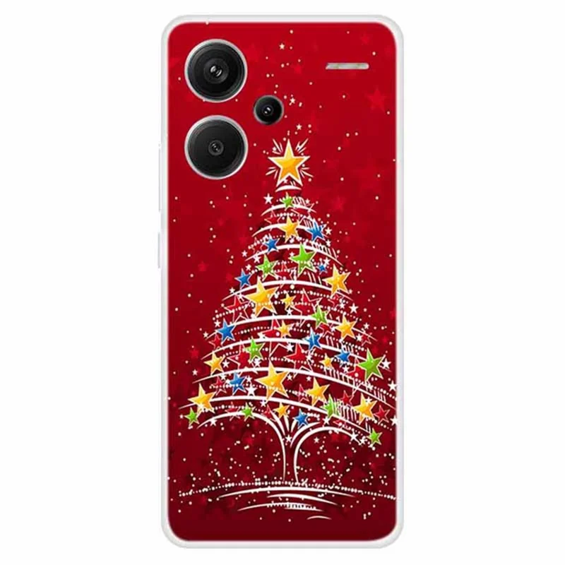 Para Xiaomi Redmi Note 13 Pro+ 5G Funda Soft TPU Funda Teléfono Feliz Navidad - Árbol de Navidad Estrella