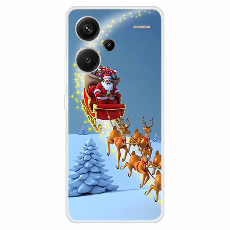 Para Xiaomi Redmi Note 13 Pro+ 5G Funda Soft TPU Funda de Teléfono Feliz Navidad - Santa aterriza