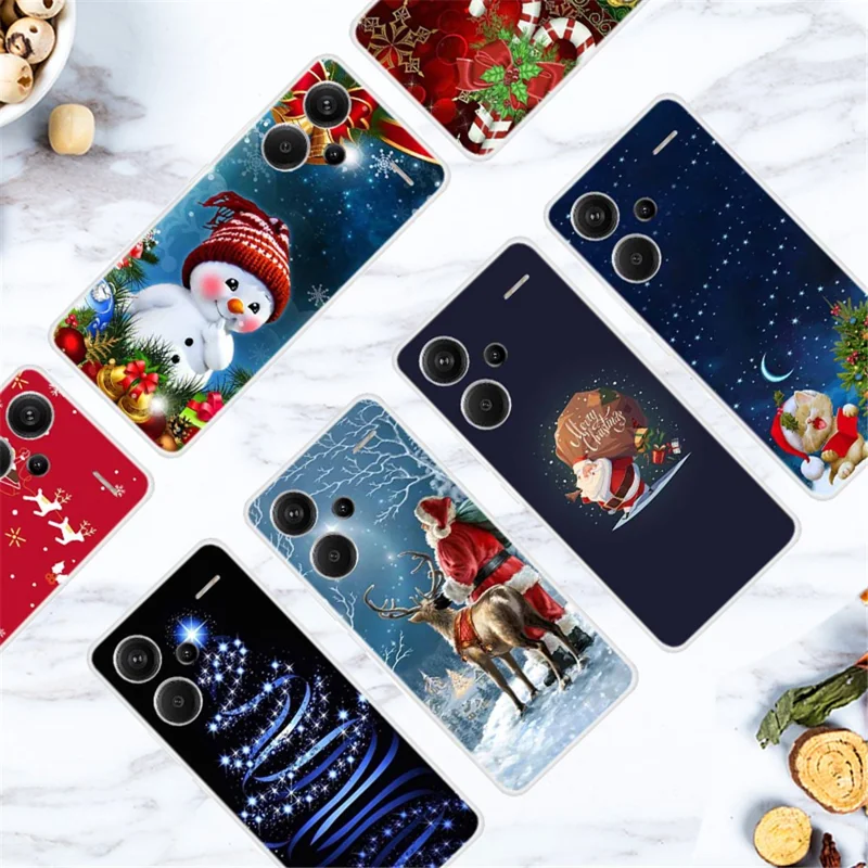 For Xiaomi Redmi Note 13 Pro+ 5G Case Soft TPU Phone Cover Merry Christmas - Moonlit Night