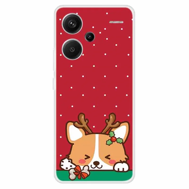 For Xiaomi Redmi Note 13 Pro+ 5G Case Soft TPU Phone Cover Merry Christmas - Deer Head