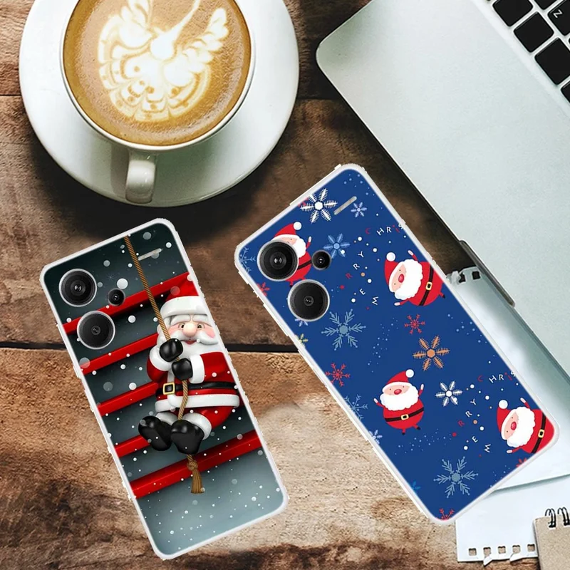 For Xiaomi Redmi Note 13 Pro+ 5G Case Soft TPU Phone Cover Merry Christmas - Santa