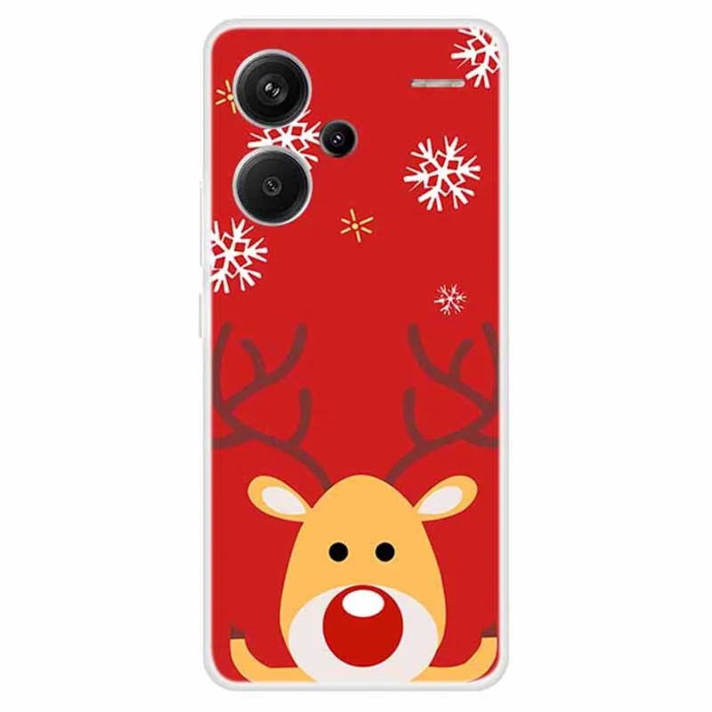 Para Xiaomi Redmi Note 13 Pro+ 5G Funda Suave de TPU Funda de Teléfono Feliz Navidad - Ciervo
