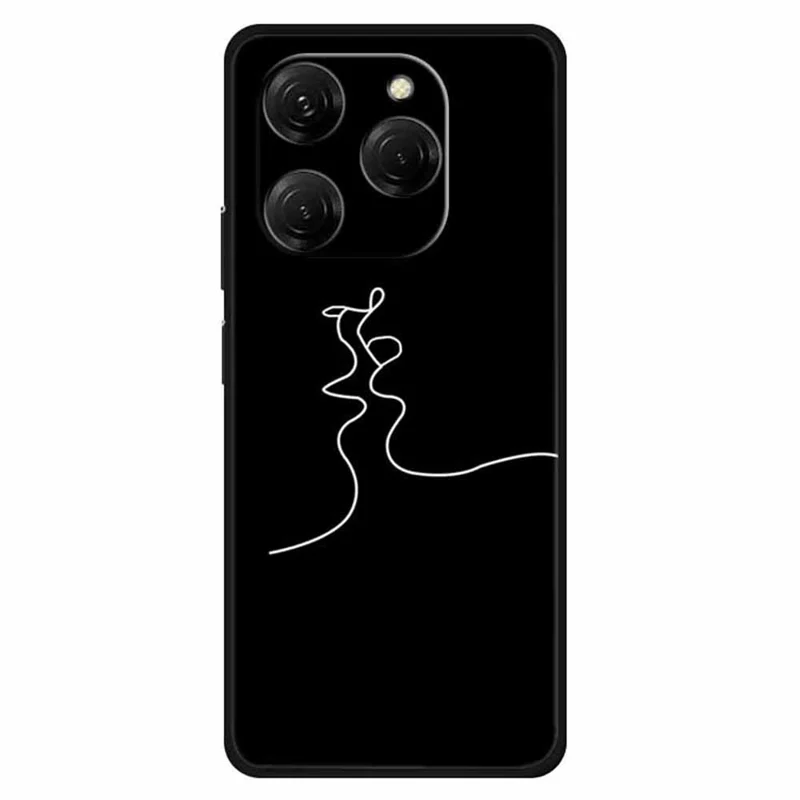 For TECNO Spark 20 Pro Case Soft TPU Mobile Phone Cover Pattern Printed -  Abstract Kiss