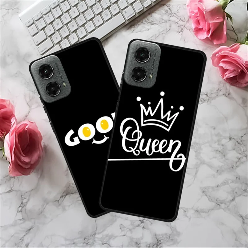 For Motorola Moto G 5G (2024) Case Aesthetic Pattern TPU Shockproof Phone Cover - Cat and Mouse