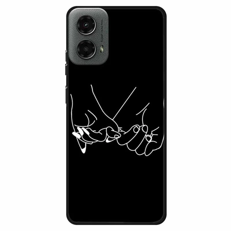 For Motorola Moto G 5G (2024) Case Aesthetic Pattern TPU Shockproof Phone Cover - Holding Hands