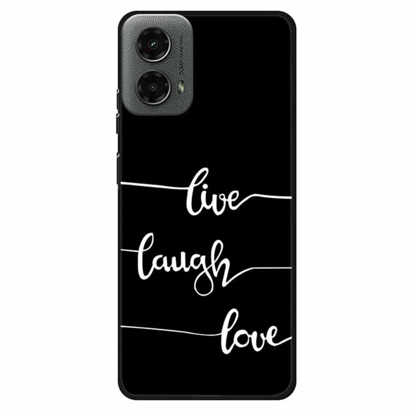 Per il caso Motorola Moto G 5G (2024) Estetica Pattern TPU Custodia antiurto - Live Laugh Love
