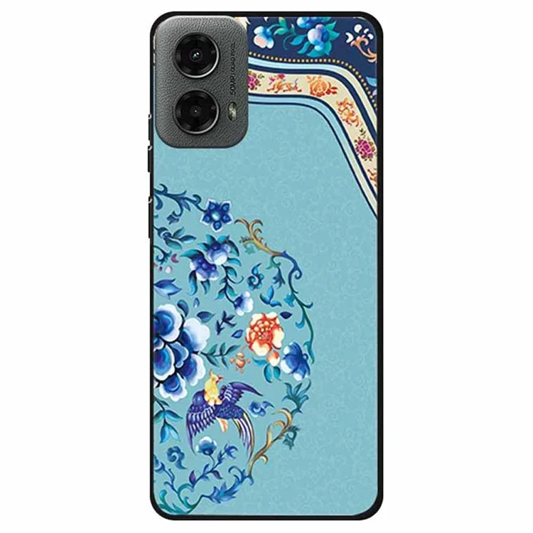 For Motorola Moto G 5G (2024) / G Play (2024) 4G Soft Case Unique Pattern Design Slim TPU Phone Cover - Palace Embroidery