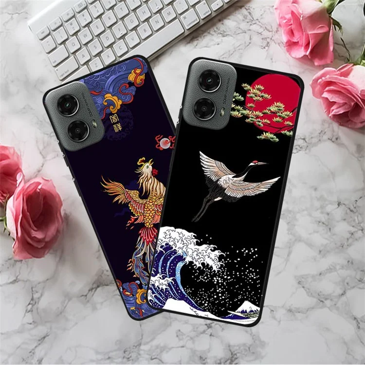 For Motorola Moto G 5G (2024) / G Play (2024) 4G Soft Case Unique Pattern Design Slim TPU Phone Cover - Palace Embroidery