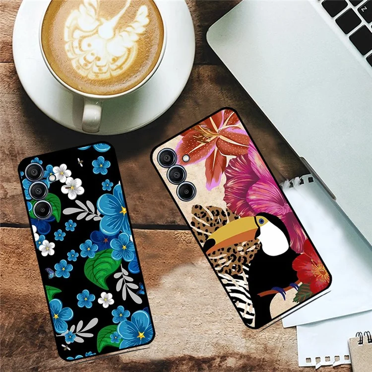 Per Samsung Galaxy F15 5G / M15 5G Custodia Disegno Trendy TPU Cover Telefono - Fiore Blu