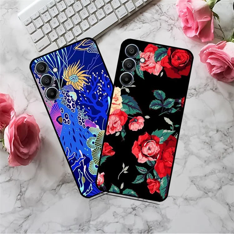 Per Samsung Galaxy F15 5G / M15 5G Custodia Disegno Trendy TPU Cover Telefono - Fiore Blu