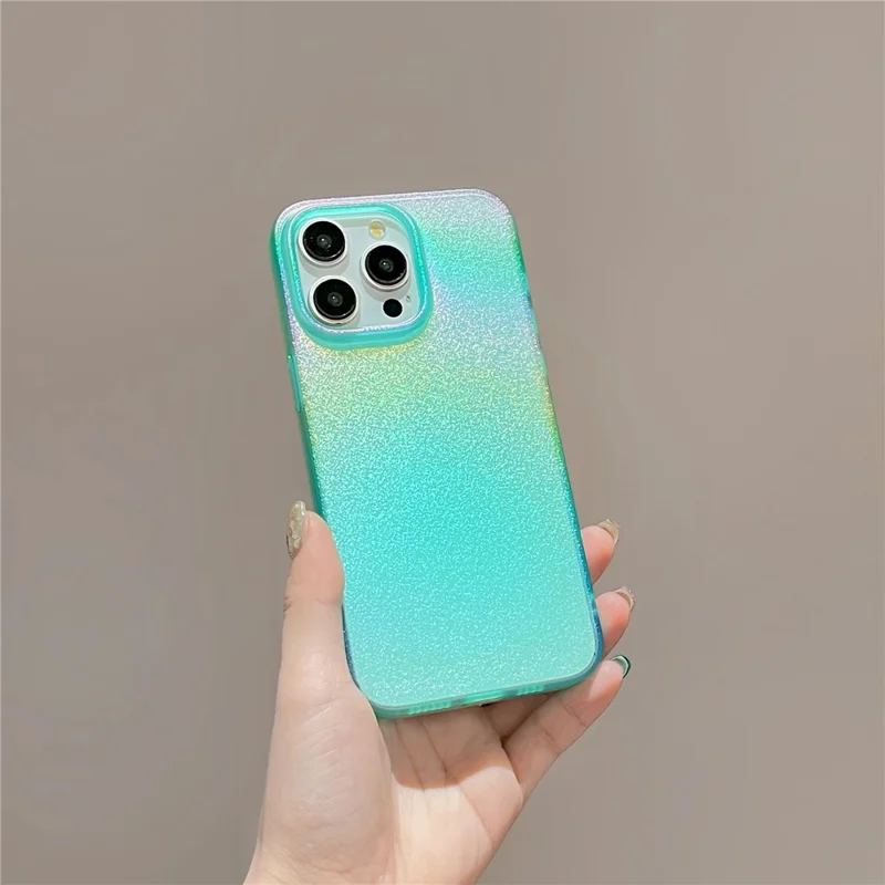 For iPhone 14 Pro Shockproof Cover Colorful Pearl Pattern Soft TPU Phone Case - Green