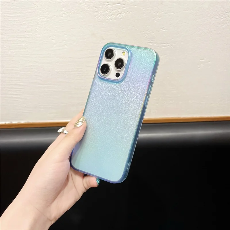 For iPhone 14 Pro Shockproof Cover Colorful Pearl Pattern Soft TPU Phone Case - Blue