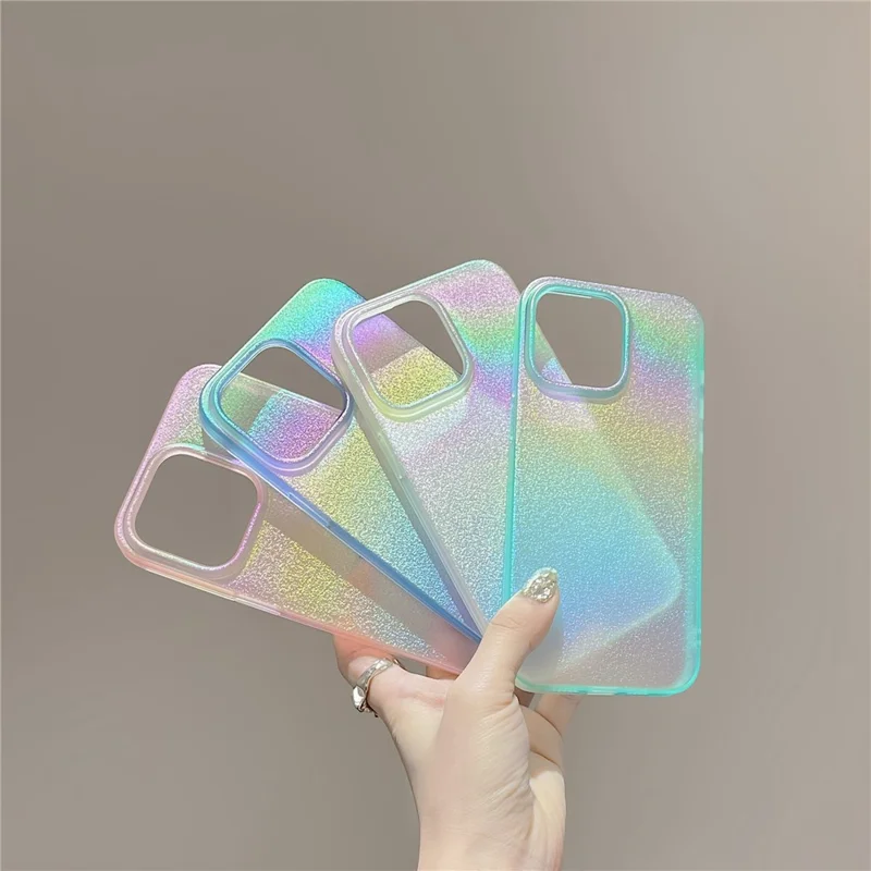 For iPhone 14 Pro Shockproof Cover Colorful Pearl Pattern Soft TPU Phone Case - Blue