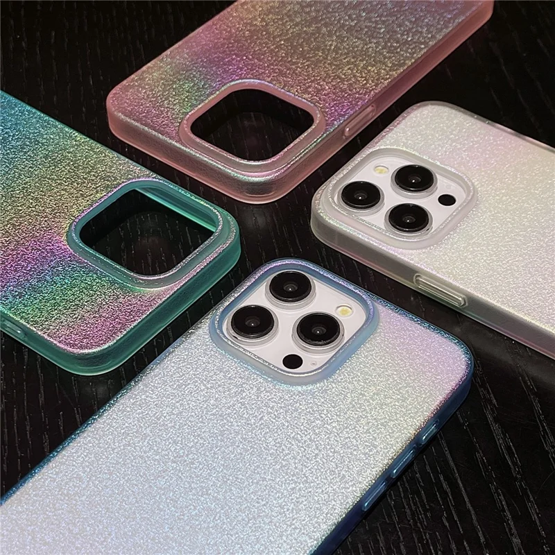 For iPhone 14 Pro Shockproof Cover Colorful Pearl Pattern Soft TPU Phone Case - Blue