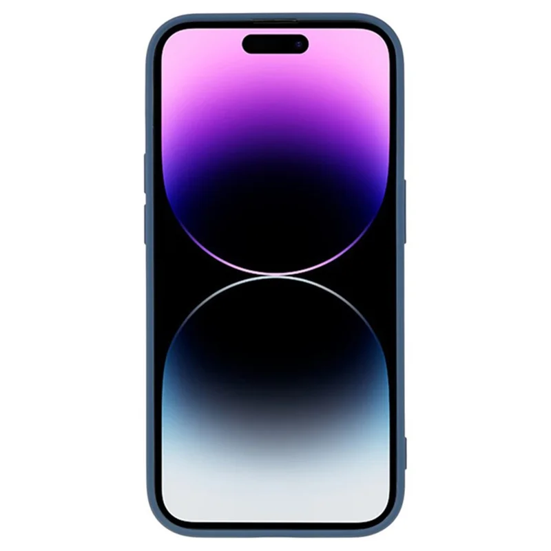WANLONFENG RB1 Series For iPhone 14 Pro Slim Case Soft TPU Phone Case with Screen Film, Lanyard - Sapphire