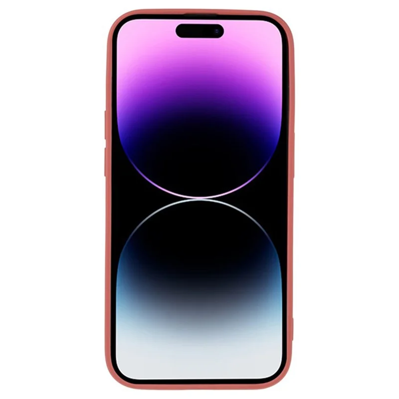 WANLONFENG RB1 Series For iPhone 14 Pro Slim Case Soft TPU Phone Case with Screen Film, Lanyard - Hawthorn Red
