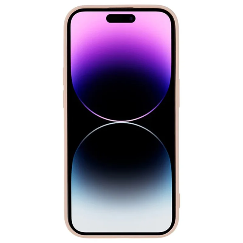 WANLONFENG RB1 Series For iPhone 14 Pro Slim Case Soft TPU Phone Case with Screen Film, Lanyard - Pink