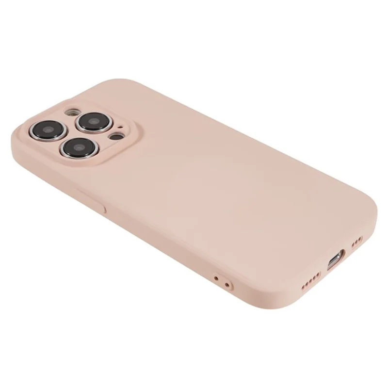 WANLONFENG RB1 Series For iPhone 14 Pro Slim Case Soft TPU Phone Case with Screen Film, Lanyard - Pink