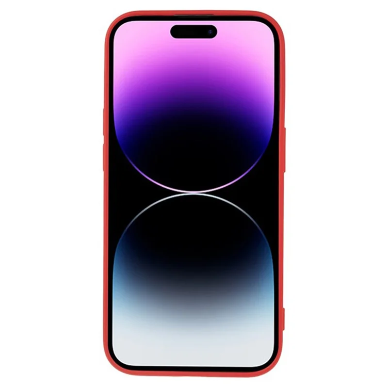 WANLONFENG RB1 Series For iPhone 14 Pro Slim Case Soft TPU Phone Case with Screen Film, Lanyard - Red