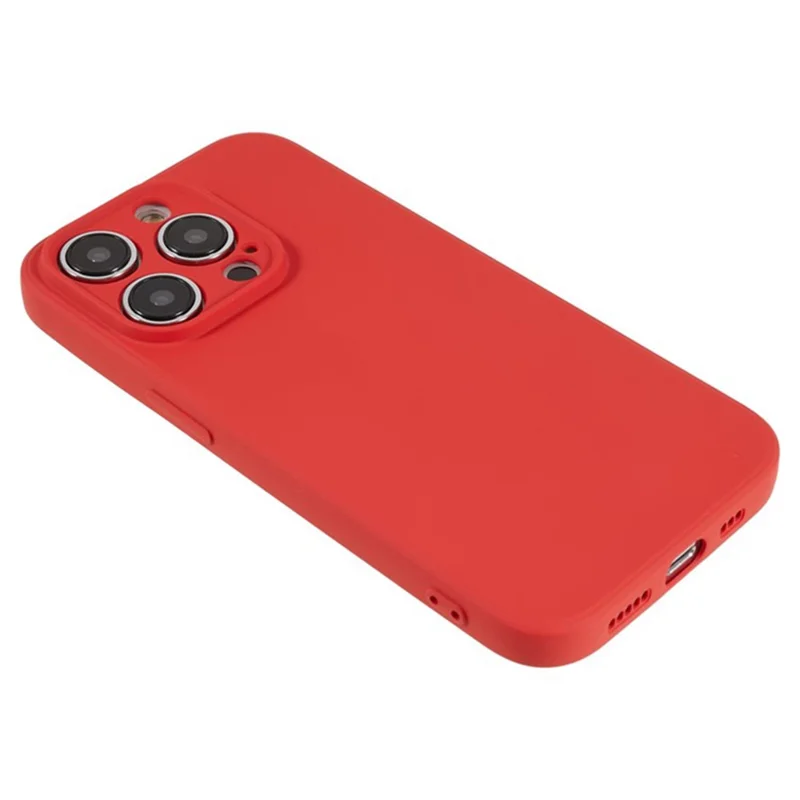 WANLONFENG RB1 Series For iPhone 14 Pro Slim Case Soft TPU Phone Case with Screen Film, Lanyard - Red