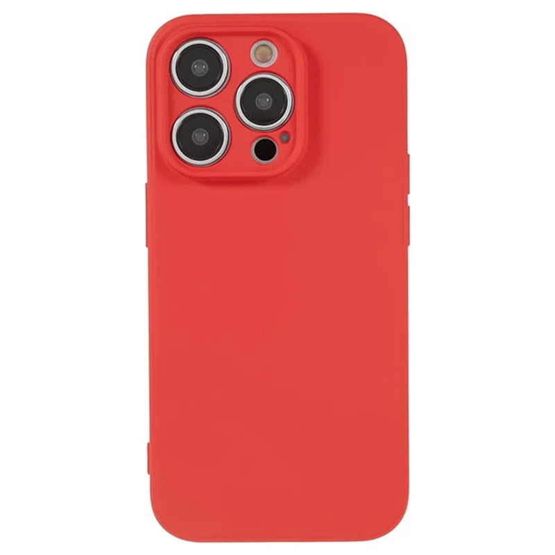 WANLONFENG RB1 Series For iPhone 14 Pro Slim Case Soft TPU Phone Case with Screen Film, Lanyard - Red