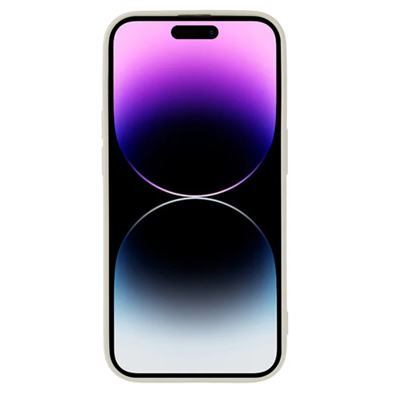 WANLONFENG RB1 Series For iPhone 14 Pro Slim Case Soft TPU Phone Case with Screen Film, Lanyard - White