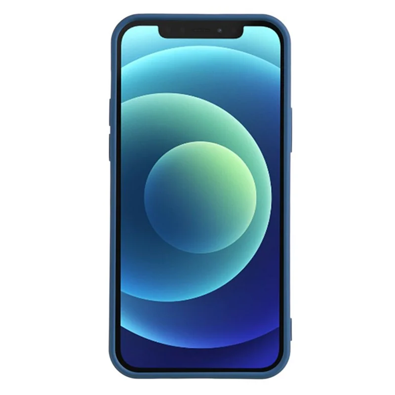 WANLONFENG Serie RB1 para iPhone 12 Funda Anti-Caída Suave Funda de TPU con Película de Pantalla, Cordón - Zafiro
