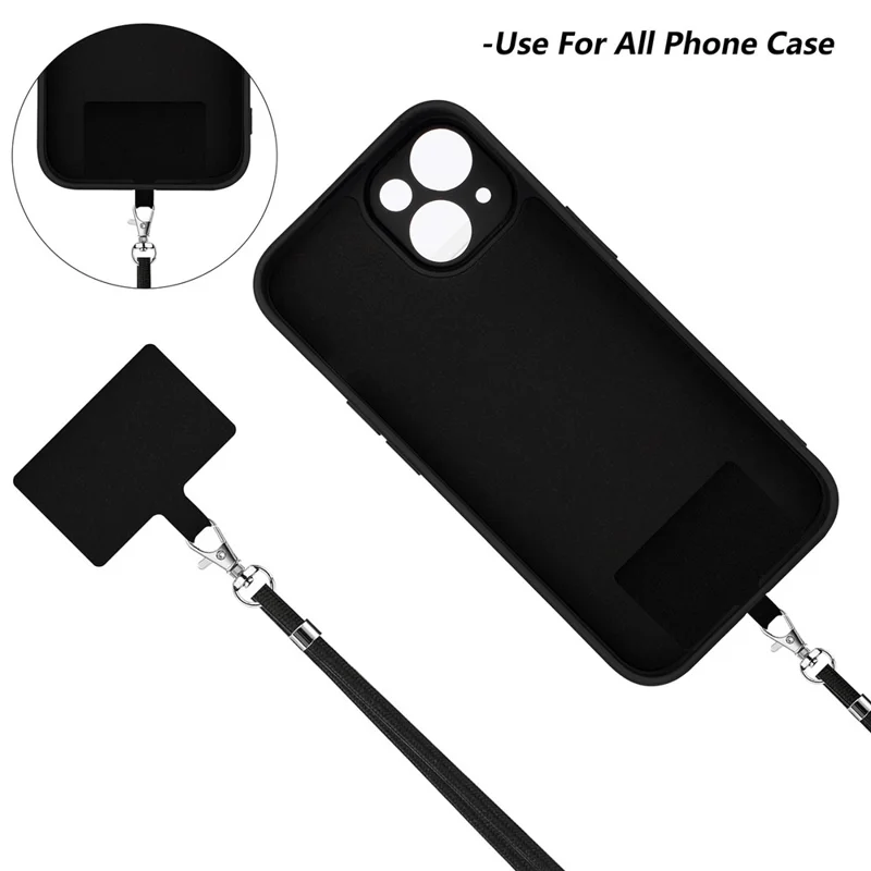 WANLONFENG RB1 Series For iPhone 14 Plus TPU Case Shockproof Phone Shell with Screen Film, Lanyard - Hawthorn Red