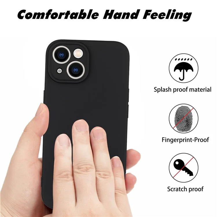 WANLONFENG RB1 Series per iPhone 13 TPU Case+Screen Film+Lanyard Set 3-in-1 - Nero
