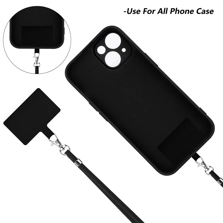 WANLONFENG RB1 Series per iPhone 13 TPU Case+Screen Film+Lanyard Set 3-in-1 - Nero