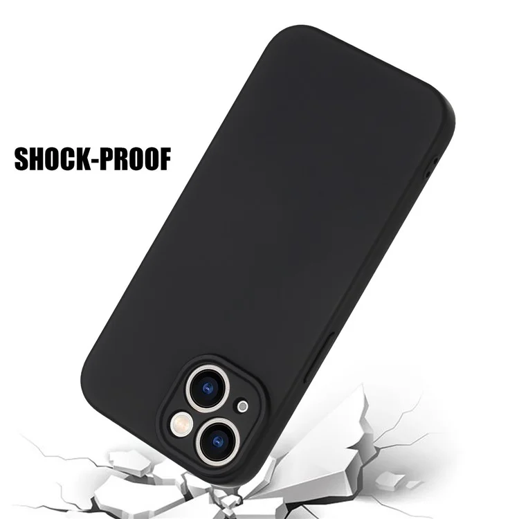 WANLONFENG RB1 Series For iPhone 14 Funda Delgada Estuche Suave de TPU Carcasa de Teléfono con Película de Pantalla, Cordón - Negro
