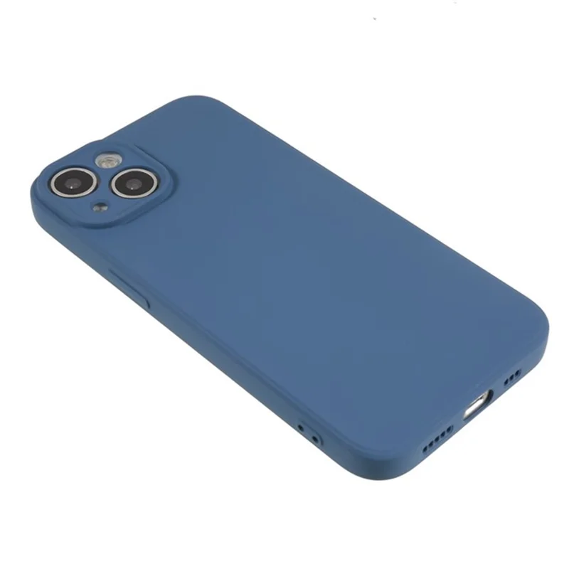 WANLONFENG RB1 Série Pour iPhone 14 Étui Slim en Caoutchouc Souple Coque de Téléphone avec Film de Protection d'Écran, Cordon - Saphir