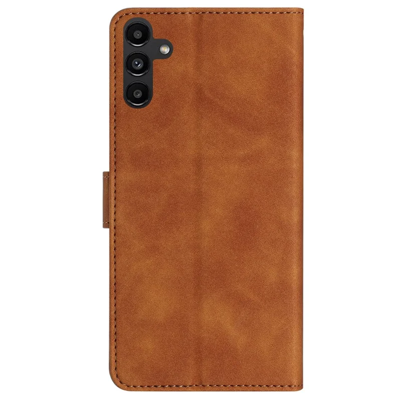 For Samsung Galaxy A35 5G Case PU Leather Wallet Stand Butterfly Imprinted Phone Cover - Brown