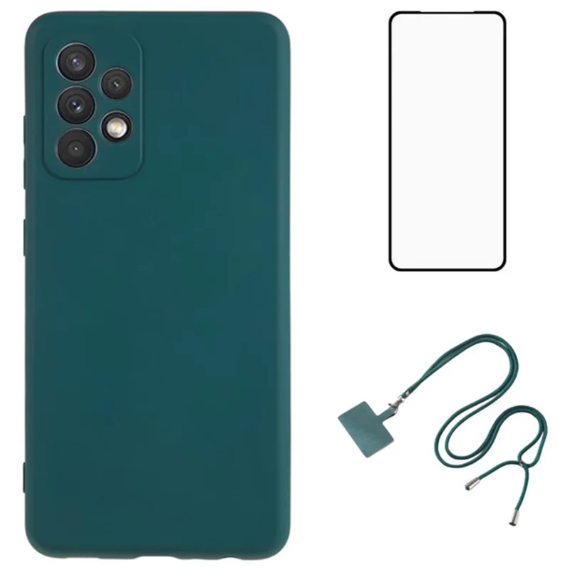 WANLONFENG RB1 Series For Samsung Galaxy A52 4G / 5G / A52s 5G TPU Phone Case  with Screen Protector - Army Green