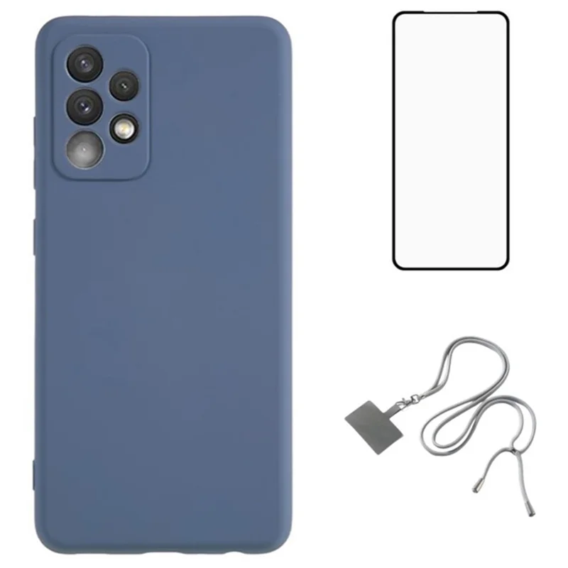 WANLONFENG RB1 Series For Samsung Galaxy A52 4G / 5G / A52s 5G TPU Phone Case  with Screen Protector - Lavender Grey