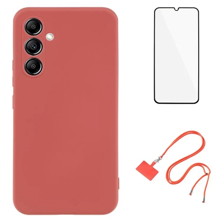 WANLONFENG RB1 Series Per Samsung Galaxy A55 5G Custodia TPU Cover 3-in-1 Accessori per Telefono - Hawthorn Red