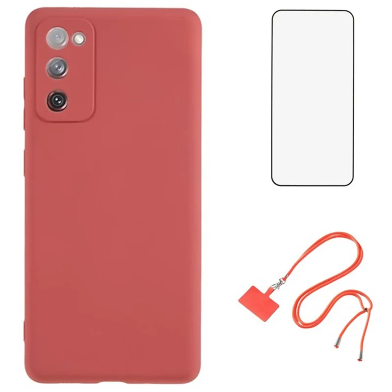 WANLONFENG Série RB1 Pour Samsung Galaxy S20 FE / S20 FE 5G / S20 FE 2022 / S20 Lite Étuis Housse de téléphone TPU - Rouge aubépine 