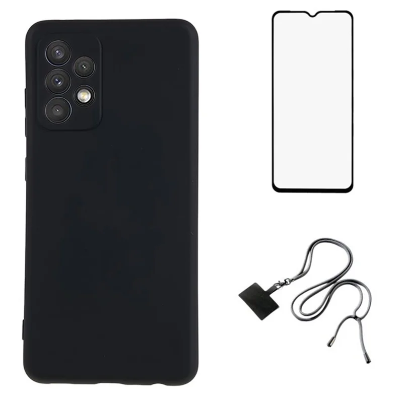 WANLONFENG RB1 Série pour Samsung Galaxy A23 4G / A23 5G (Version mondiale) Étui de téléphone TPU avec film d'écran - Noir