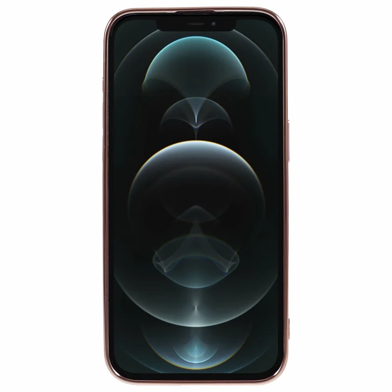 For iPhone 12 Pro Max TPU Case with Heart Hand Strap Electroplating Phone Cover - Red