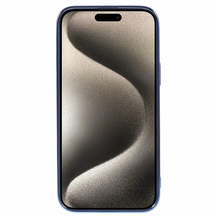 For iPhone 15 Case Cute Aesthetic TPU Phone Cover with Heart Bracelet Strap - Blue
