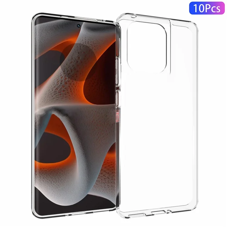 10Pcs  /  Set For Motorola Edge 50 Pro 5G Case Clear TPU Watermark-Free Shockproof Phone Cover
