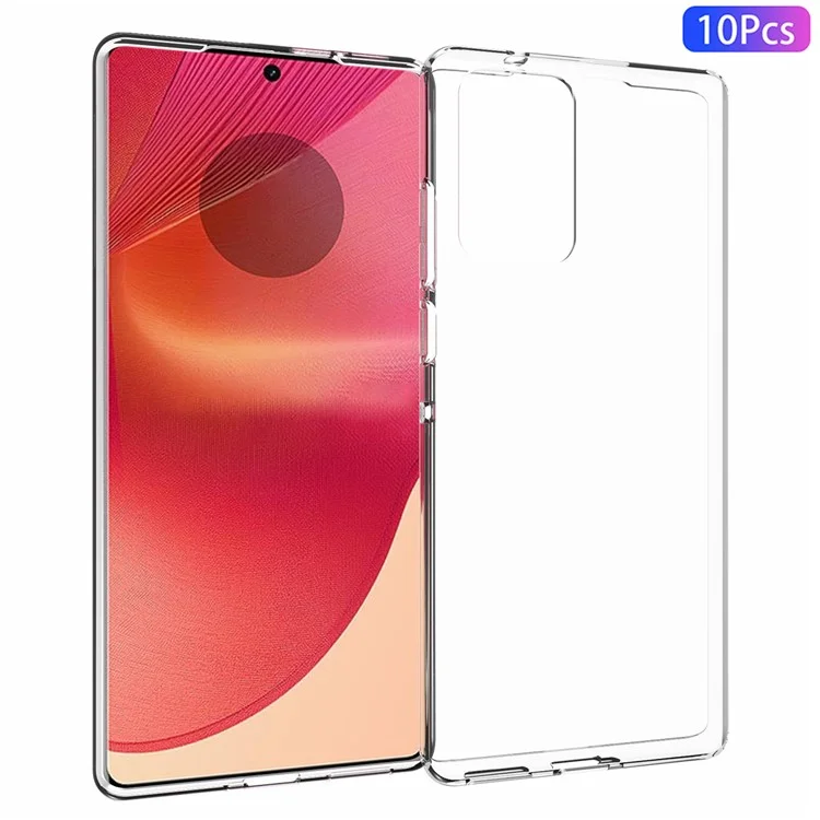 10 pièces / pack pour étui de téléphone portable Motorola Edge 50 Fusion 5G, résistant aux chutes, sans marque d'eau, couvercle en TPU