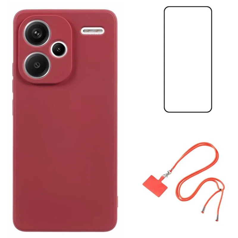 WANLONFENG RB1 Series Para Xiaomi Redmi Note 13 Pro+ 5G Capa Protetora Slim TPU Capa de Telefone - Vermelho Espinheiro
