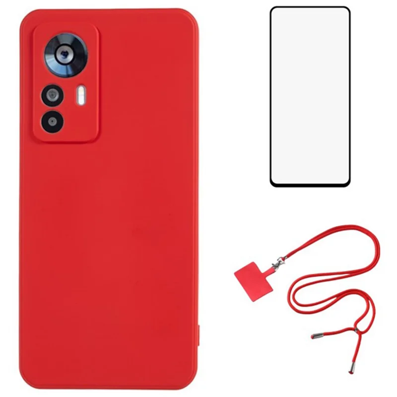 WANLONFENG RB1 Series Para Xiaomi 12T 5G / Redmi K50 Ultra Case TPU Anti-Scratch Phone Cover - Vermelho