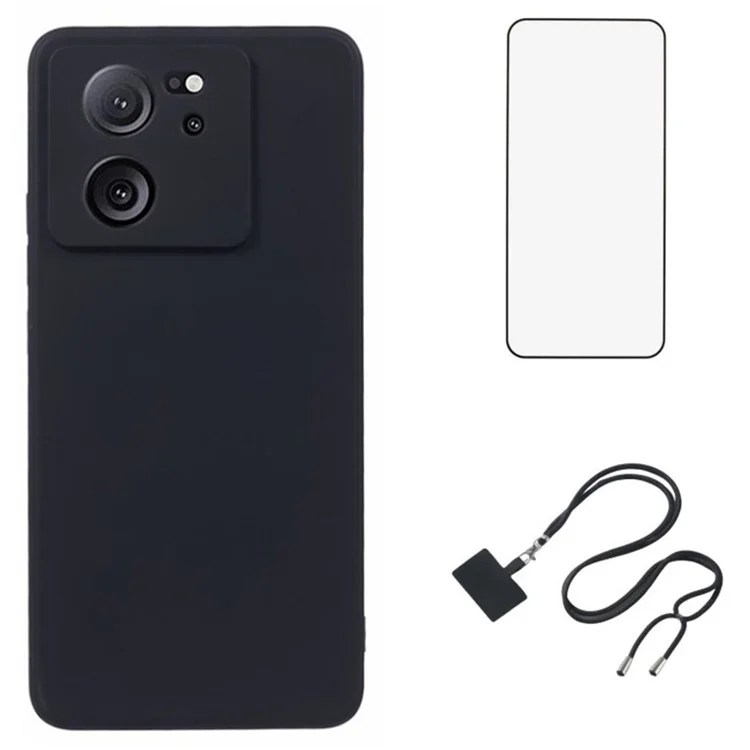 WANLONFENG RB1 Series Per Xiaomi 13T / 13T Pro / Redmi K60 Ultra Case Screen Film Soft TPU Phone Cover - Nero