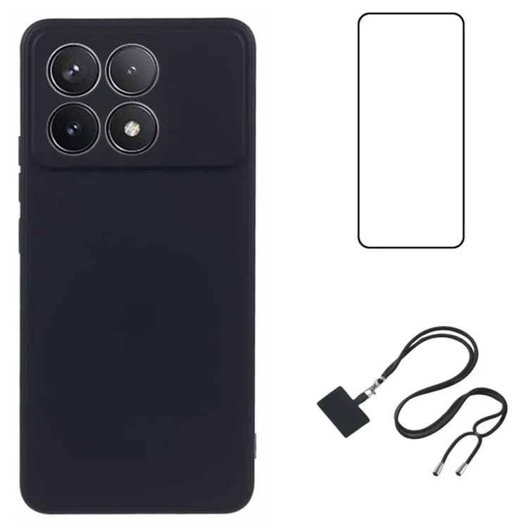 WANLONFENG RB1 Series для Xiaomi Redmi K70 5G / K70 Pro 5G / Poco F6 Pro 5G, чехол из мягкого TPU - черный
