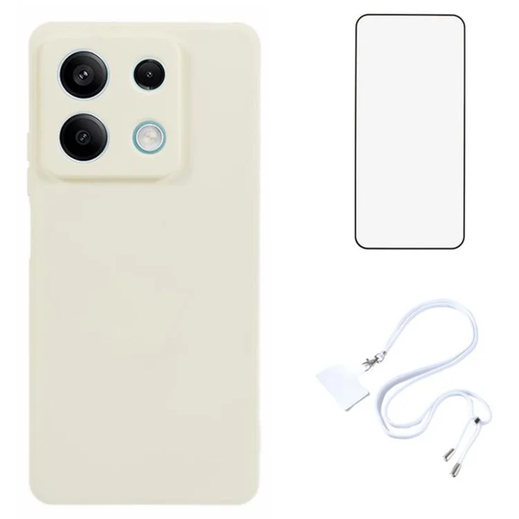 WANLONFENG RB1 Series For Xiaomi Redmi Note 13 5G Case 3 in 1 Protective TPU Phone Cover - White