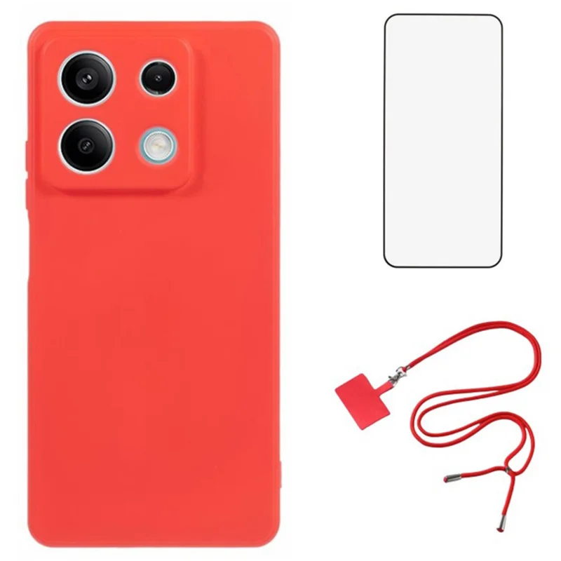 Custodia WANLONFENG RB1 Series per Xiaomi Redmi Note 13 5G, cover protettiva in TPU 3 in 1 - Rossa