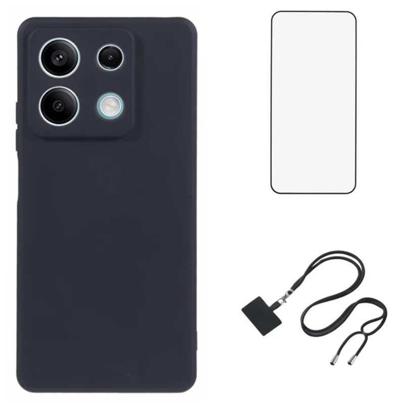 WANLONFENG RB1 Series For Xiaomi Redmi Note 13 5G Case 3 in 1 Protective TPU Phone Cover - Black